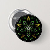 Green Smoke Mandala Design Button (Vorne & Hinten)