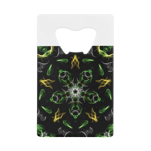 Green Smoke Mandala Design Geldbeutel Flaschenöffner (Vorderseite)