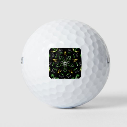 Green Smoke Mandala Design Golfball (Vorderseite)