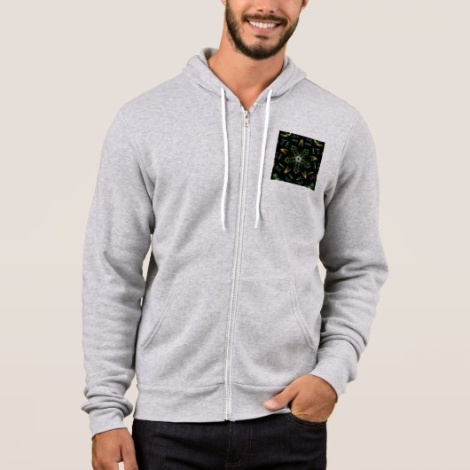 Green Smoke Mandala Design Hoodie (Vorderseite)