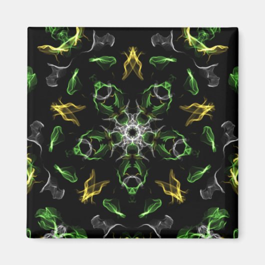 Green Smoke Mandala Design Magnet (Vorne)