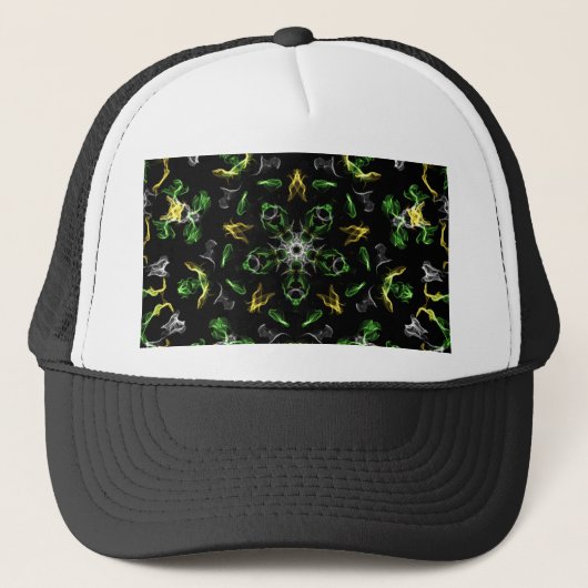Green Smoke Mandala Design Truckerkappe (Vorderseite)