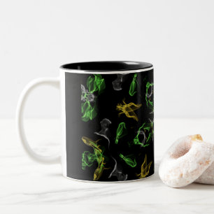 Green Smoke Mandala Design Zweifarbige Tasse