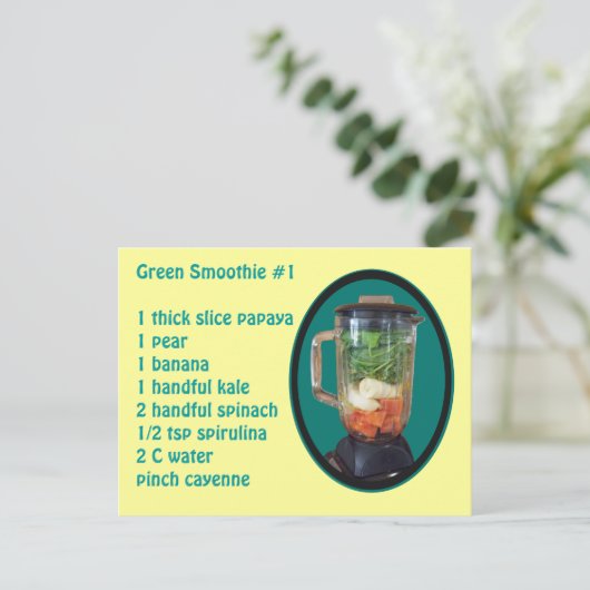 Green Smoothie #1 Postkarte (Stehend Vorderseite)