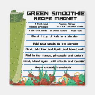 Green Smoothie Recipe Kühlschrank Magnet