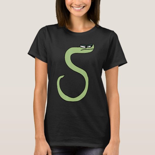 Green Snake Letter S Alphabet Lore T-Shirt (Vorderseite)