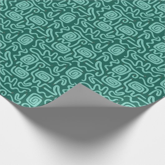Green Snake Pattern Geschenkpapier (Ecke)