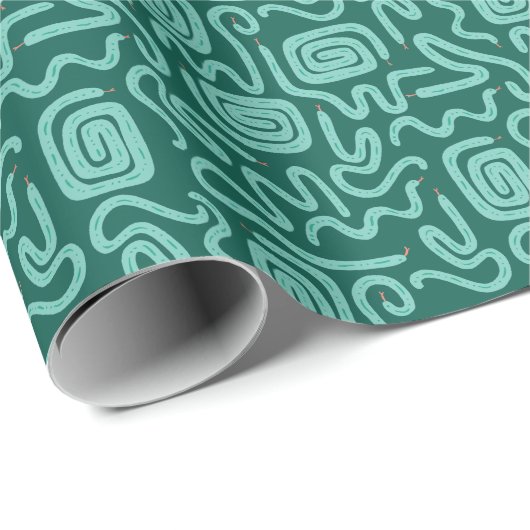 Green Snake Pattern Geschenkpapier (Rolleneckpunkt)