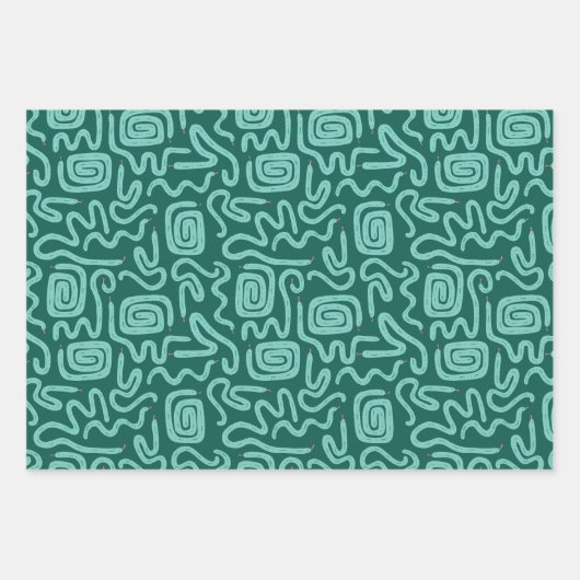Green Snake Pattern Geschenkpapier Set (Vorderseite 2)