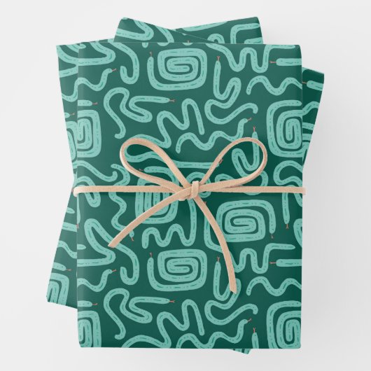 Green Snake Pattern Geschenkpapier Set (Beispiel)