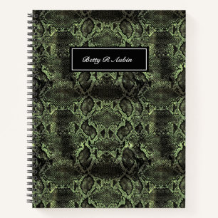 Green Snake Print Notizblock