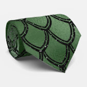 Green Snake Serptile Reptile Muster Krawatte (Gerollt)