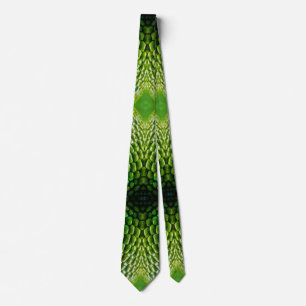 Green Snake Skin Scales Print Novelty Party Krawatte