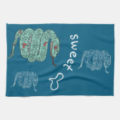 Green Snake Sweet Heart Geschirrtuch (Horizontal)