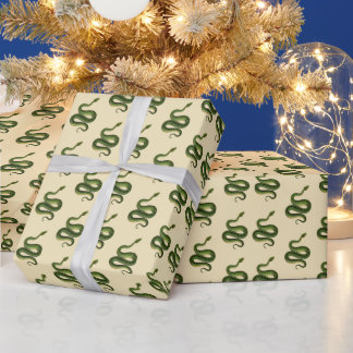 Green Snake Wrapping Paper Geschenkpapier