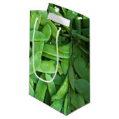 Green Snap Peas Kleine Geschenktüte (Vorderseite Schrägansicht)