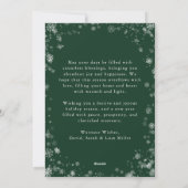 Green Snow Flake Holiday Card Feiertagskarte (Rückseite)