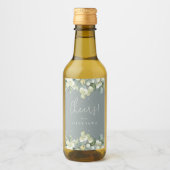 Green Snowberry+Eucalyptus Bachelorette Mini Weinetikett (Vorderseite)