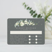 Green Snowberry+Eucalyptus Wedding Multi-Event RSVP Karte (Stehend Vorderseite)