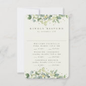 Green Snowberry+Eucalyptus Wedding Multi-Event RSVP Karte (Vorderseite)