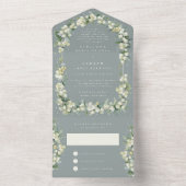 Green Snowberry+Eucalyptus Wedding Reception Only All In One Einladung (Innen Boden)
