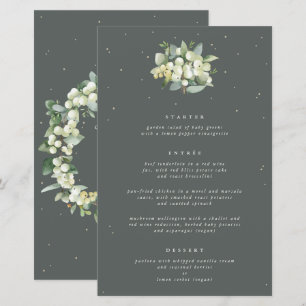 Green Snowberry+Eukalyptus 3 Course Wedding Menu