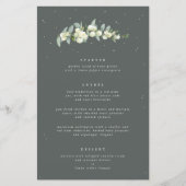 Green Snowberry+Eukalyptus 3 Course Wedding Menu (Vorderseite)