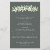 Green Snowberry+Eukalyptus 4 Course Wedding Menu (Vorderseite)