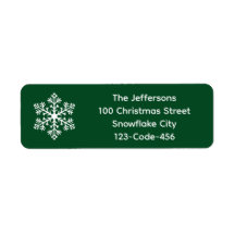 Green Snowflake Address Labels