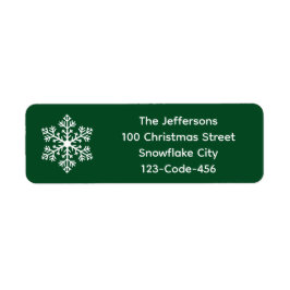 Green Snowflake Address Labels
