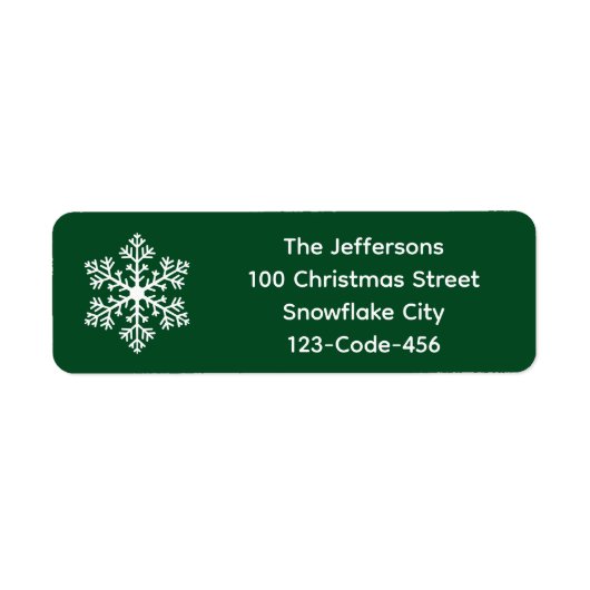 Green Snowflake Address Labels (Vorne)