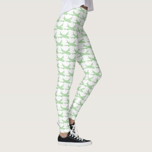 Green Snowflake Airplane - Leggings (Rechts)