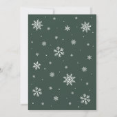 Green Snowflake Baby Es ist kalt draußen Babydusch Einladung (Rückseite)