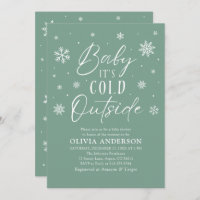 Green Snowflake Baby Es ist kalt draußen Babydusch