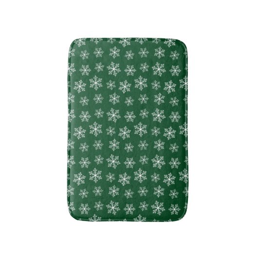Green Snowflake Bath Mat Badematte (Vorderseite Vertikal)