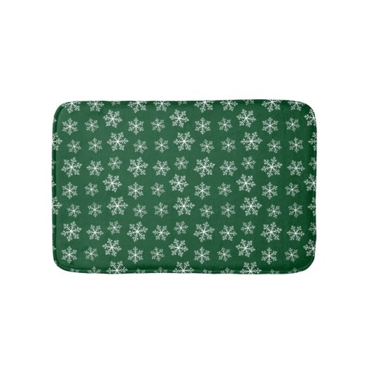 Green Snowflake Bath Mat Badematte (Vorderseite)