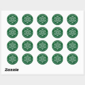 Green Snowflake - Circle Rücksendeadresse Runder Aufkleber (Blatt)