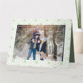 Green Snowflake Elegantes Weihnachtsfest Foto Karte (Vorderseite)