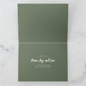 Green Snowflake Elegantes Weihnachtsfest Foto Karte (Innenseite)