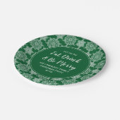 Green Snowflake essen Drink Frohe Weihnachten Part Pappteller (Schrägansicht)