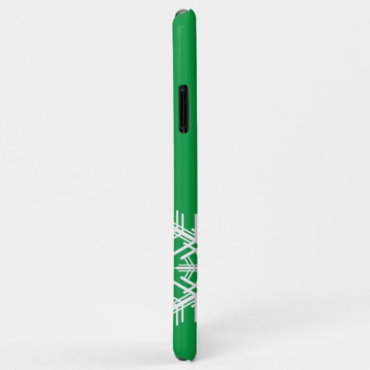 Green Snowflake iPhone Case (Hinten/Rechts)