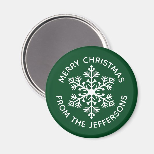 Green Snowflake Magnet (Vorderseite/Rückseite)