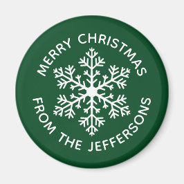 Green Snowflake Magnet