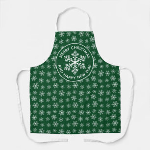 Green Snowflake Pattern Schürze