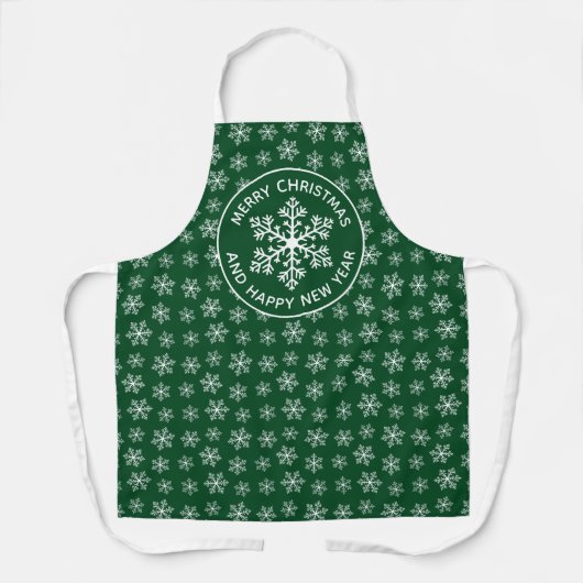 Green Snowflake Pattern Schürze (Vorderseite)