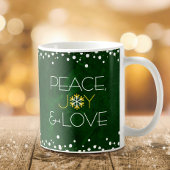 Green Snowflake Peace Joy Liebe Bold Modern Holida Kaffeetasse