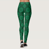 Green Snowflake Star Pattern Leggings (Rückseite)