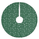 Green Snowflake Tree Skirt Polyester Weihnachtsbaumdecke (Vorderseite)
