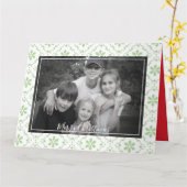 Green Snowflake Weihnachts Foto Card 1 Foto Karte (Gelbe Blume)