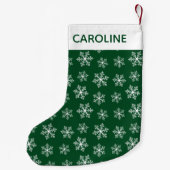 Green Snowflake Weihnachts-Strumpf Kleiner Weihnachtsstrumpf (Rückseite)